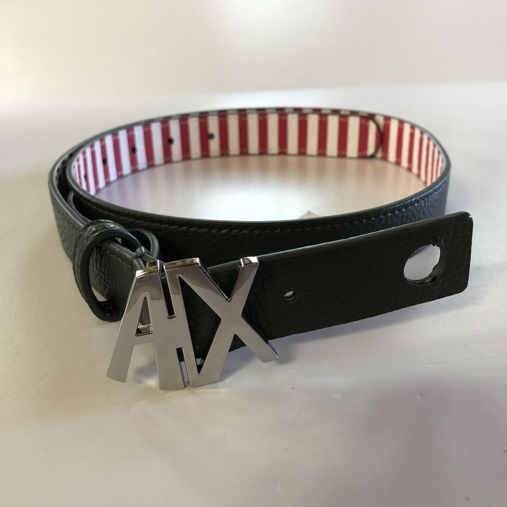 New Armani Exchange Womens A/X ANGLED CUTOUT LOGO BELT